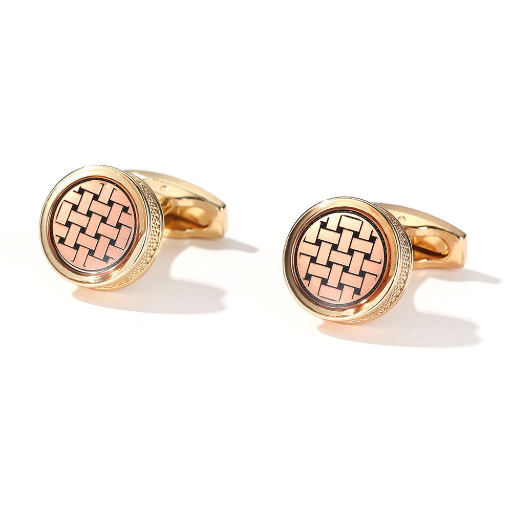 Stylish Round Gold Shirt Cufflink