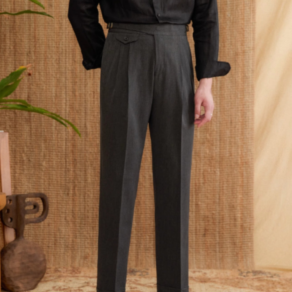 Commuting Italian Style Casual Pants For Men Dark Gray