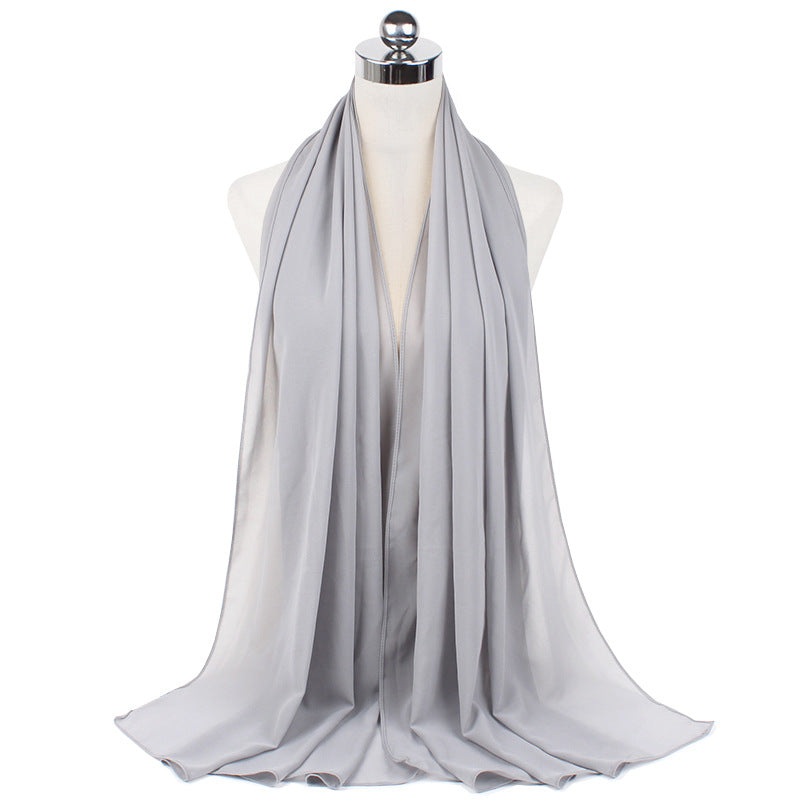 Monochrome Pearl Chiffon Hijab Scarf Bubble F 70X180cm