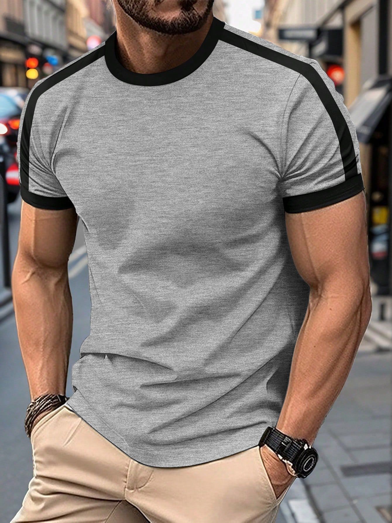 Casual Sports T-shirt Light Gray