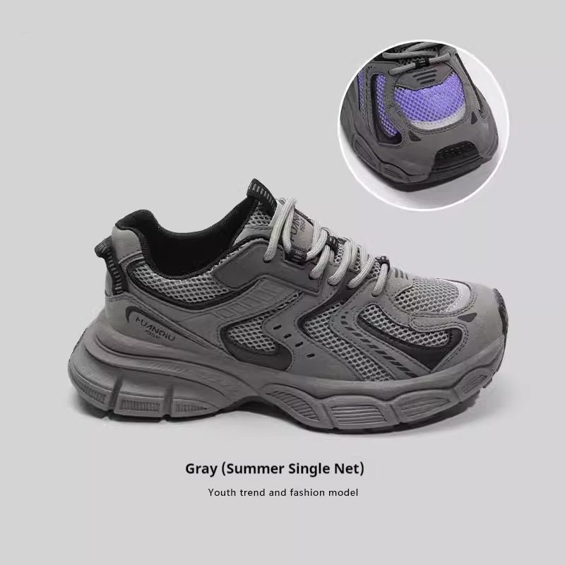 Mesh Casual Versatile Platform Female Gray Net