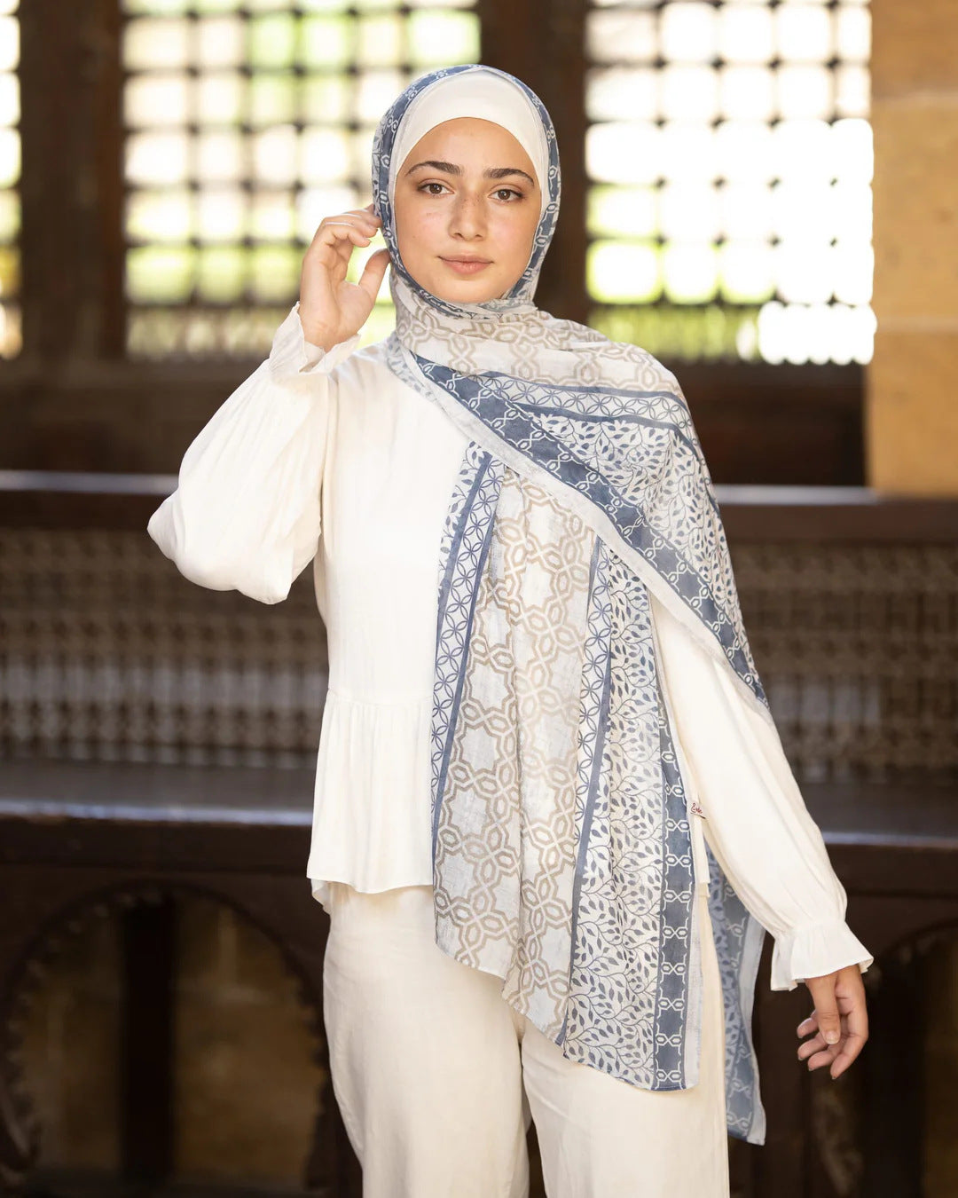 Satin Hijab Printed Shawl Headscarf 6style Above 175cm