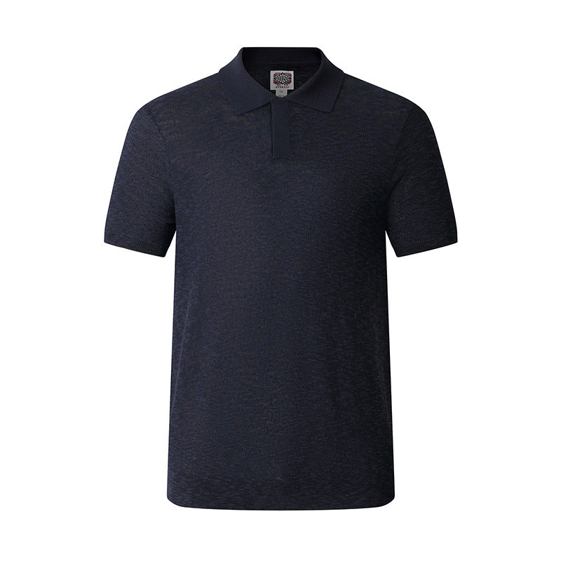 Mens Slim-fit Business Polo Shirt Navy Blue