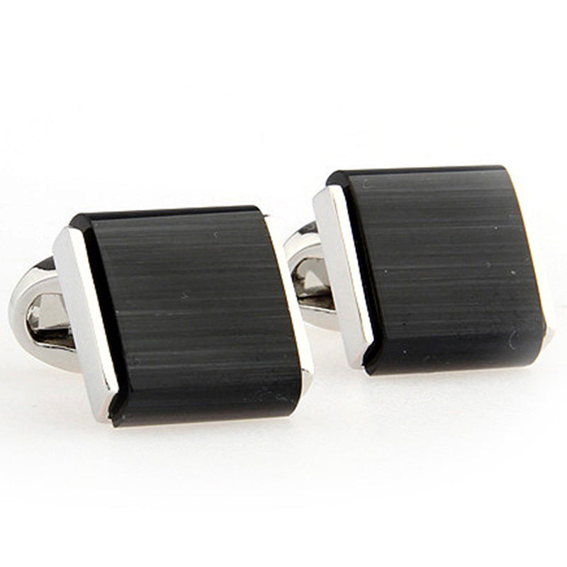 Opal Cufflinks Business Elite French Style Cufflink Black 14k