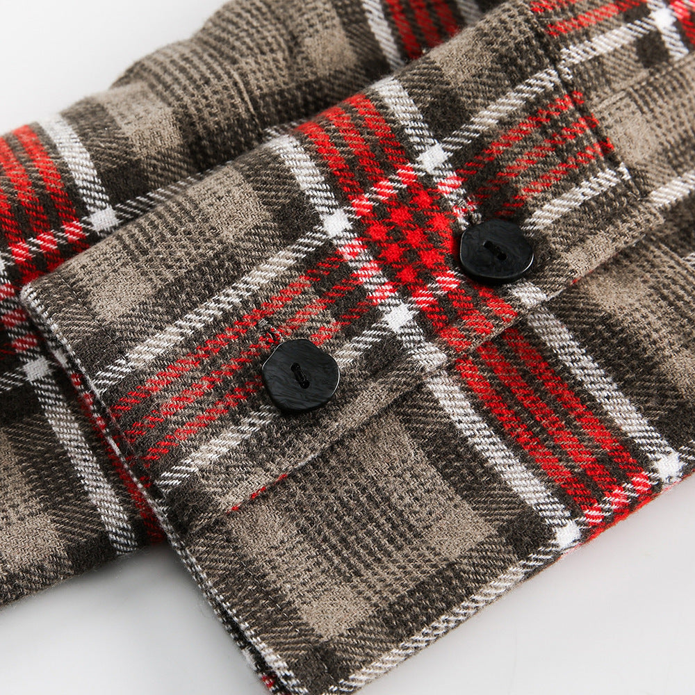Retro American-Style Plaid Shirt