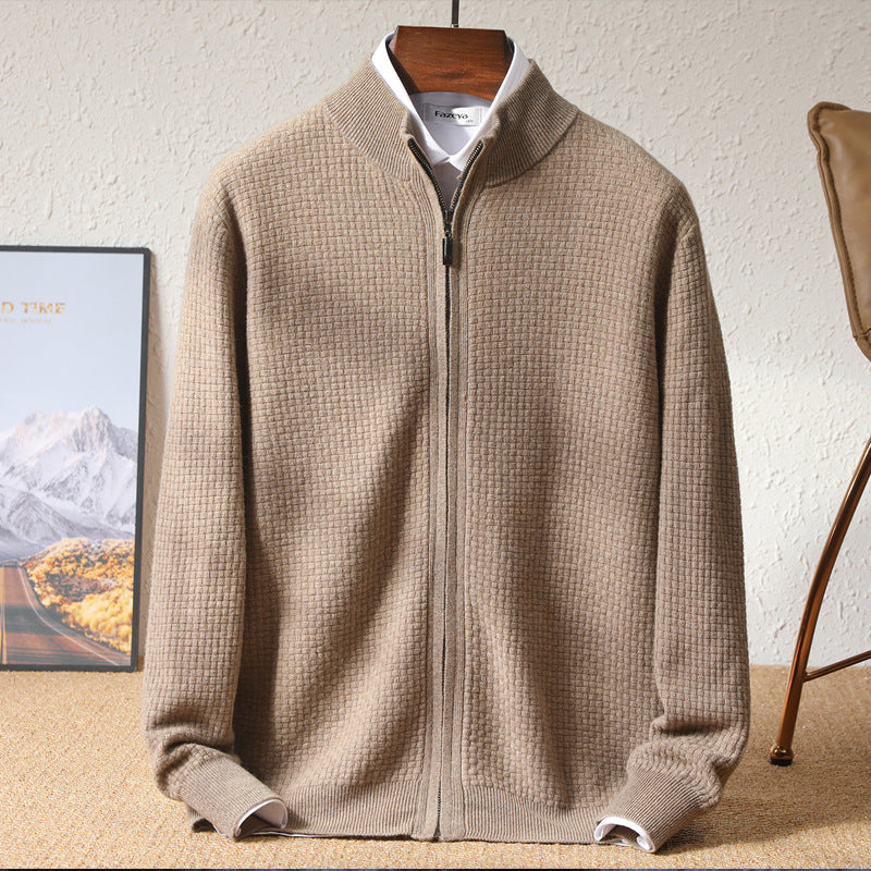 Stand Collar Zipper Cardigan