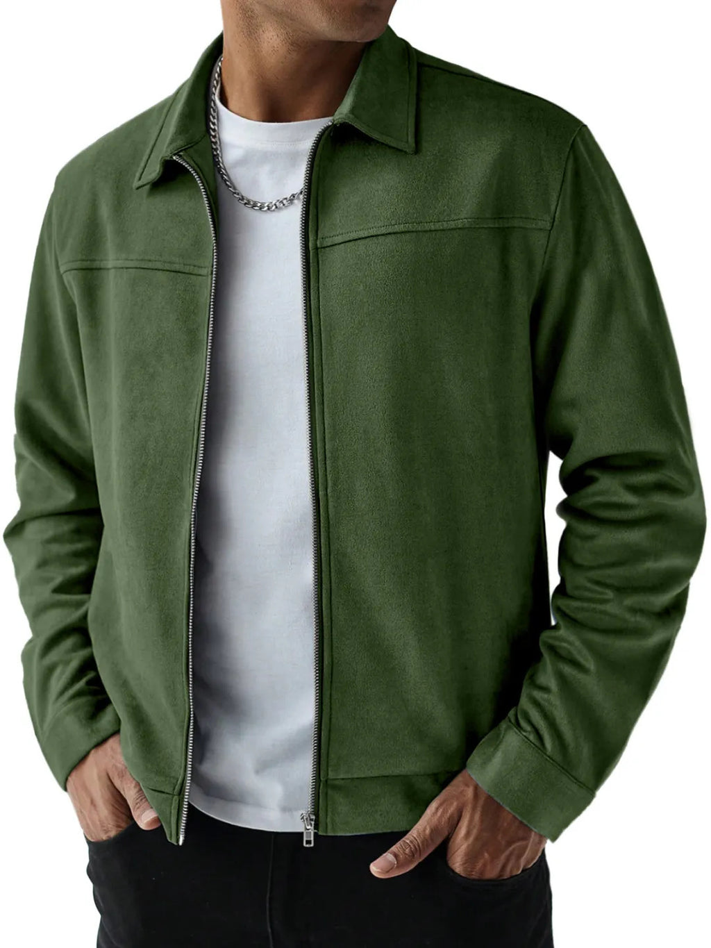 Casual Versatile Long Sleeve Jacket Army Green