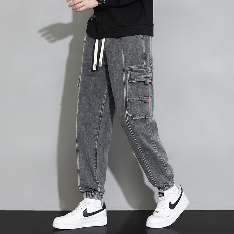 Retro Workwear Jeans For Men Gray