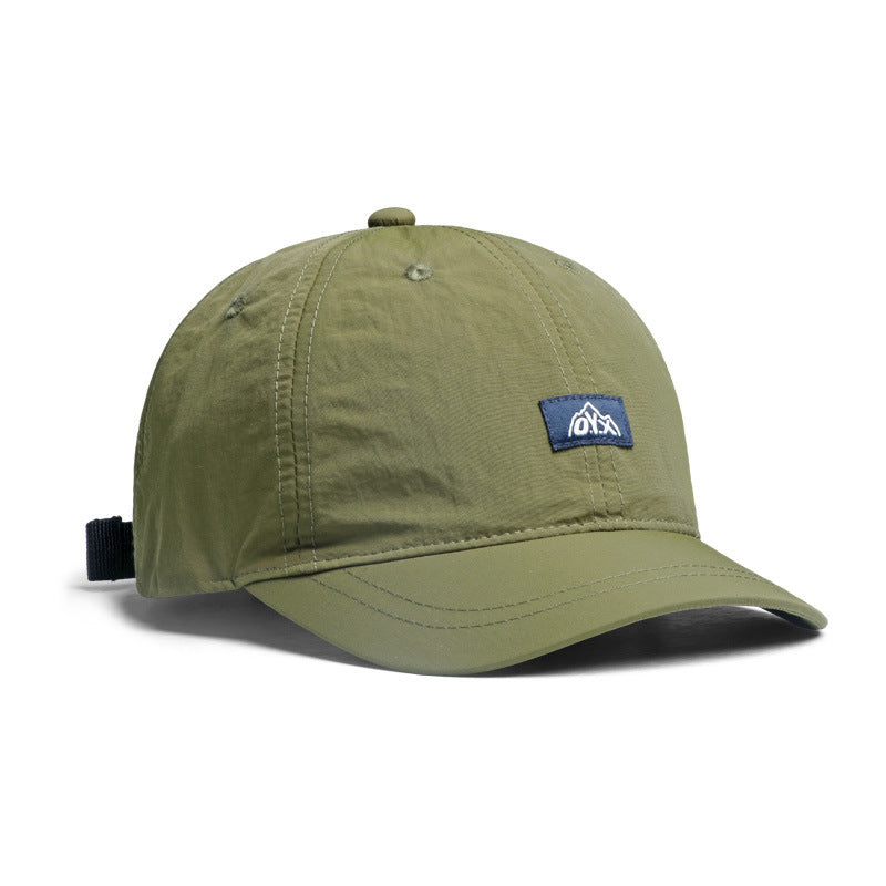 Simple Versatile American Retro Short-brim Cap Army Green Adjustable