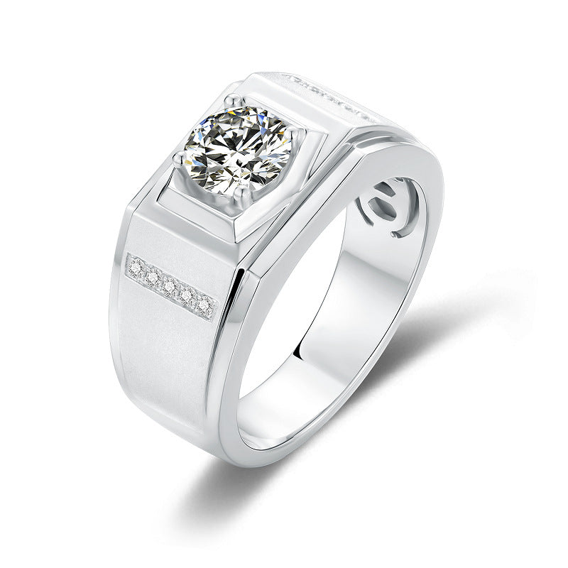 S925 Silver Inlaid Moissanite Ring