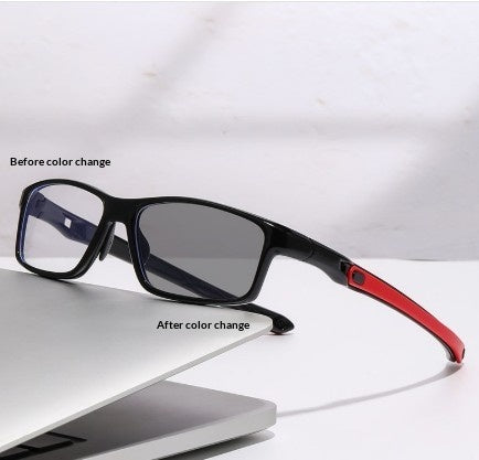 Temperature-Adjustable Blue-Light-Blocking Reading Glasses Bright Black Frame