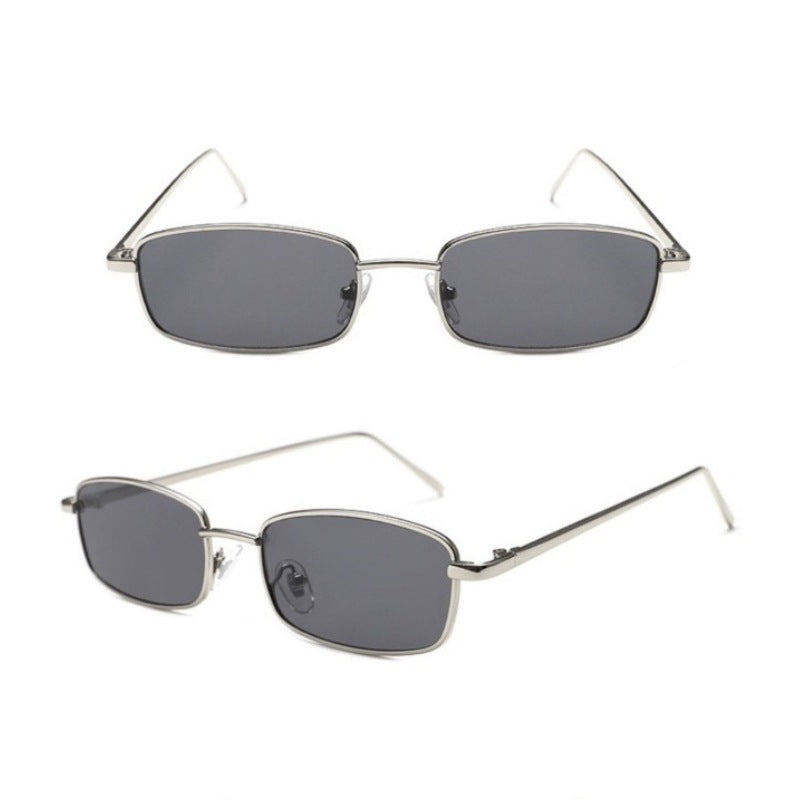 Retro Sunglasses For Men And Women Silver Frame Gray Piece
