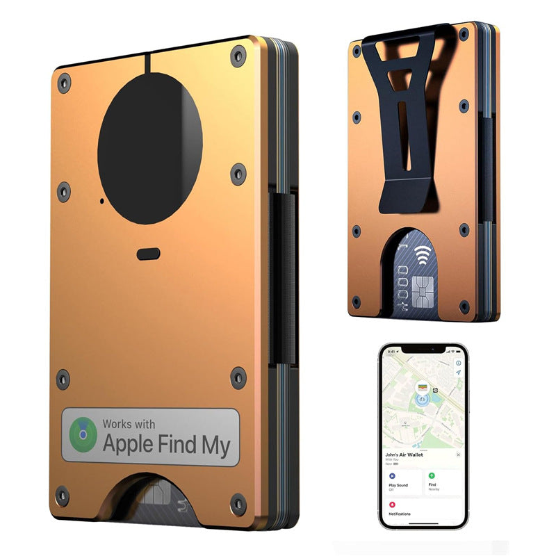 A Minimalist Wallet With Built-in Airtag Chip Orange
