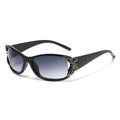 Wraparound Driving Sunglasses In European And American Style Black Frame Double Gray Piece