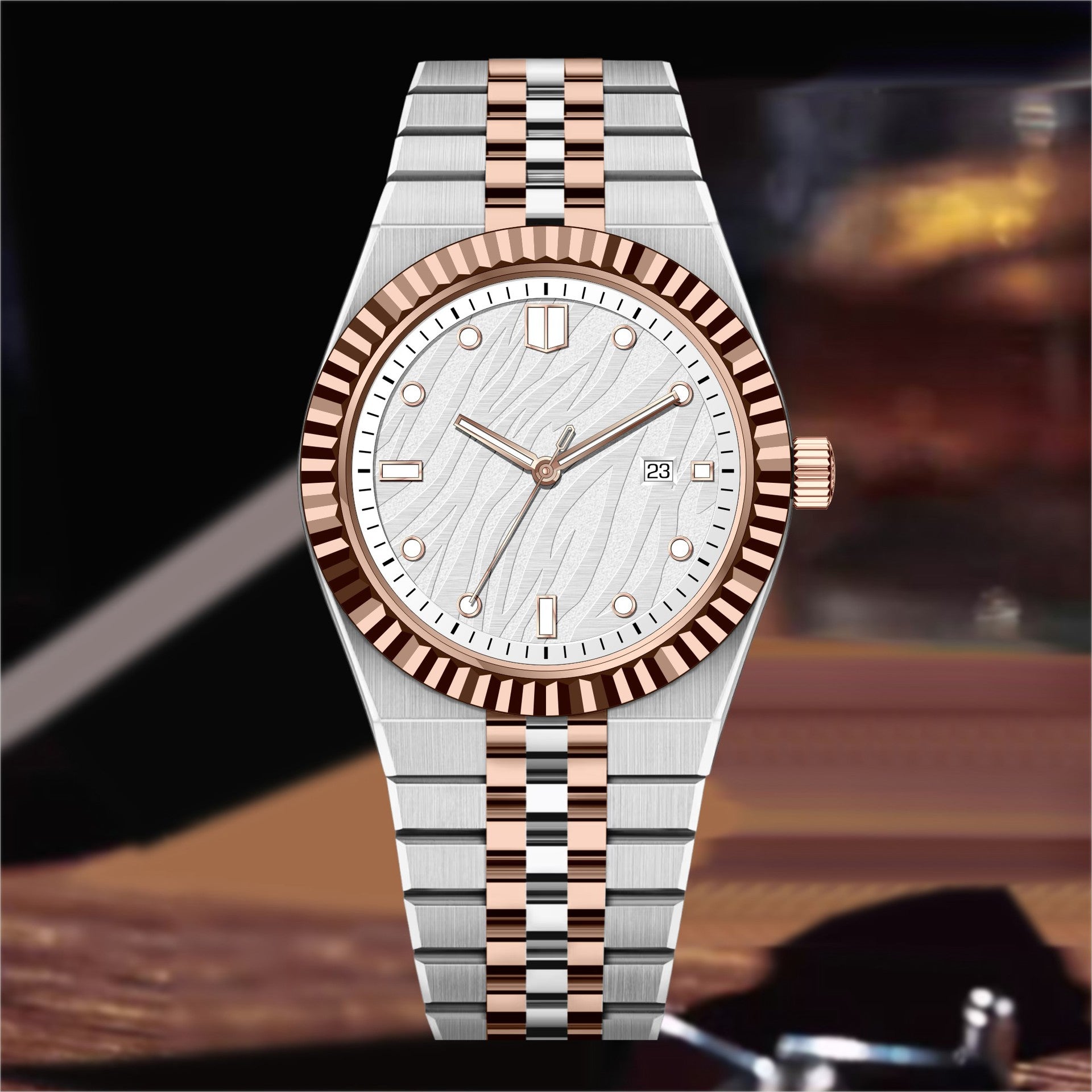 High-End Business Steel-Strap Quartz Watch