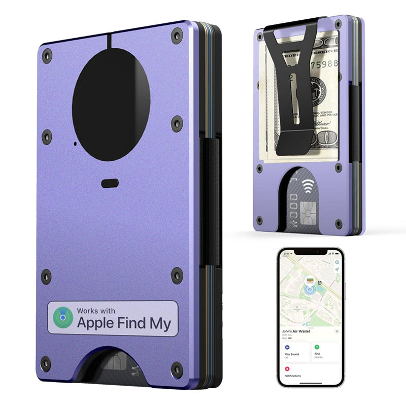 A Minimalist Wallet With Built-in Airtag Chip Lavander