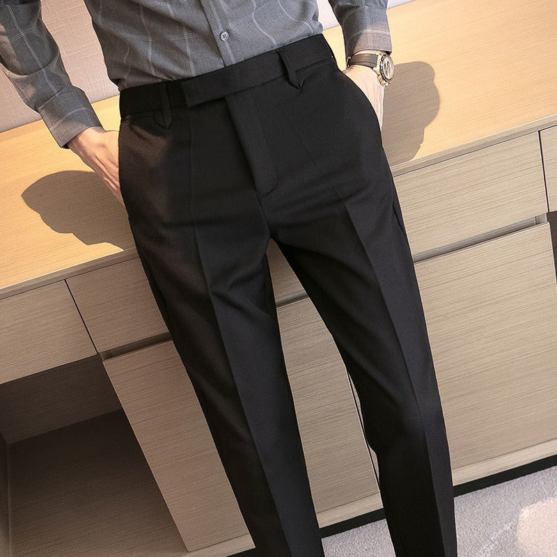 British-style Dapper Mens Dress Pants For Men Black