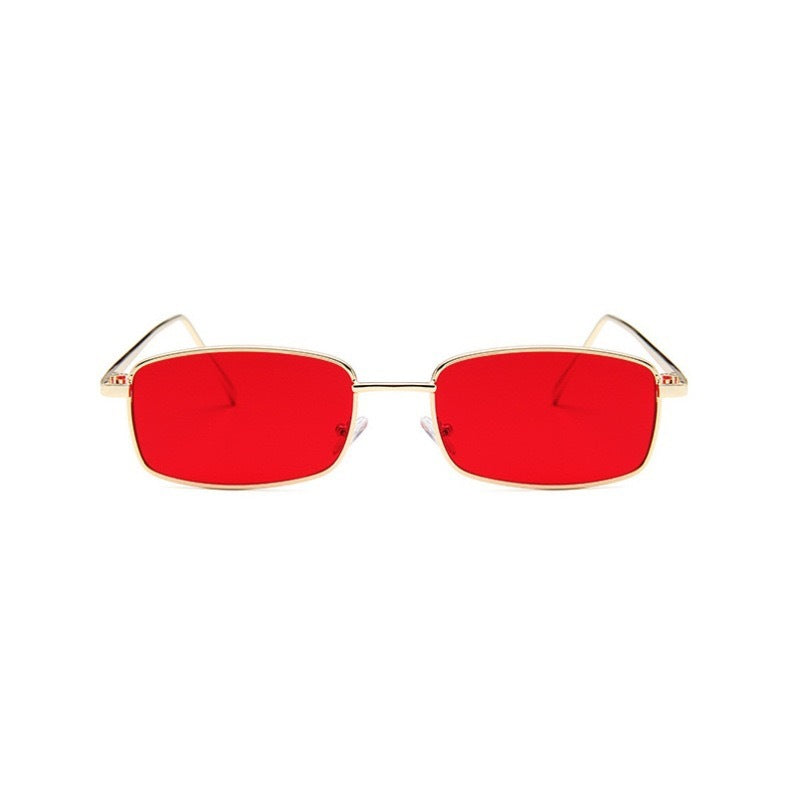 Retro Sunglasses For Men And Women Gold Frame Red Slice