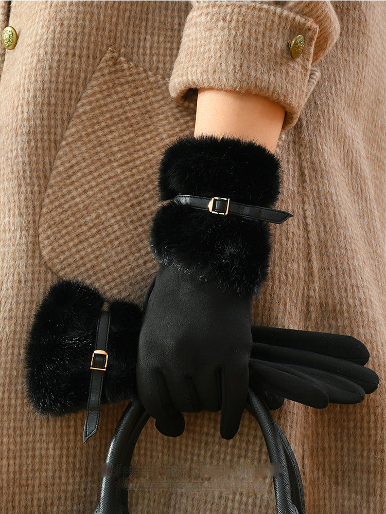 Driving Gloves With A Fleece Lining For Extra Warmth And Insulation Black