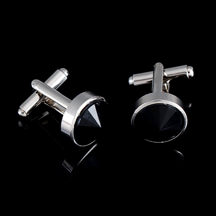 Multicolor French Men's Shirt Metal Cufflink Black