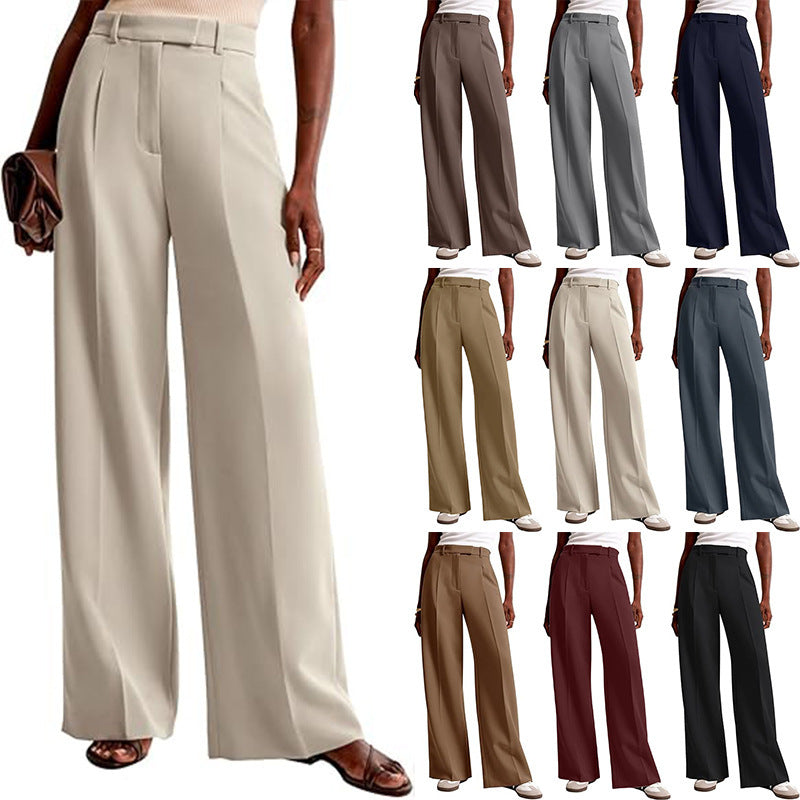 Casual Straight-Leg Business Suit Pants