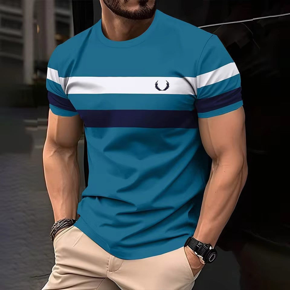 Geometric Contrasting Breathable Shirt MDX ZQ 2229