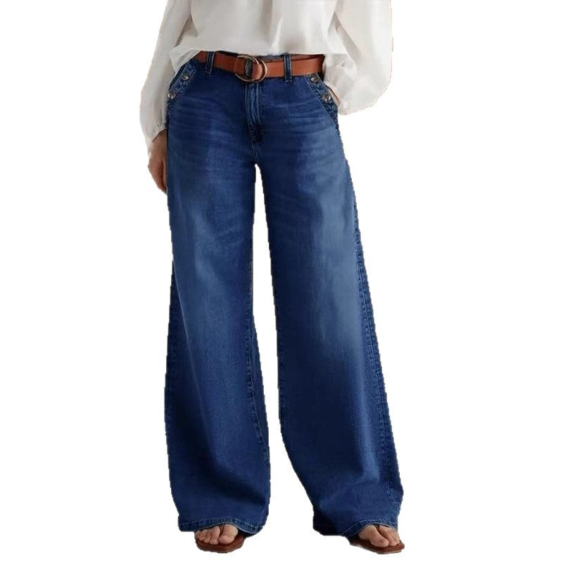 Relaxed-fit Wide-leg Casual Jeans