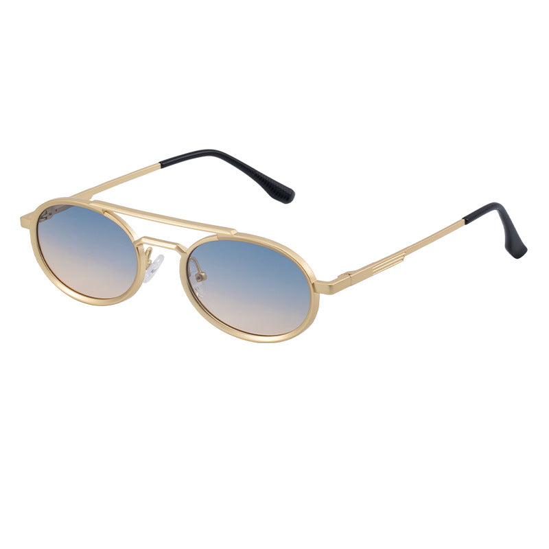 Retro-style Oval-frame Steampunk Sunglasses C5