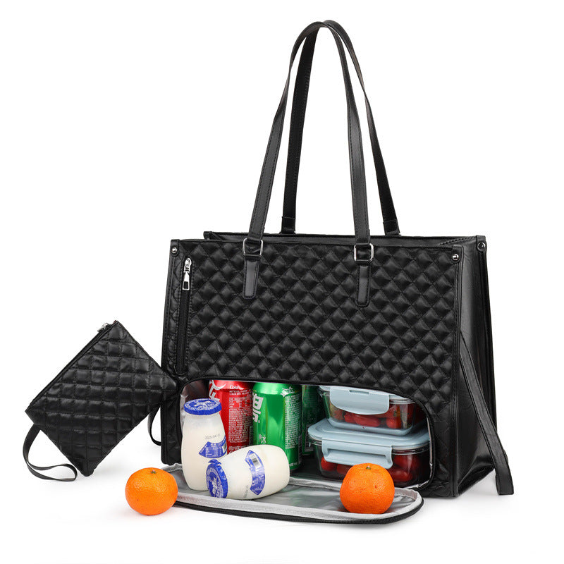 2in1 Tote And Lunch Bag Combo Extra-large Tote Black