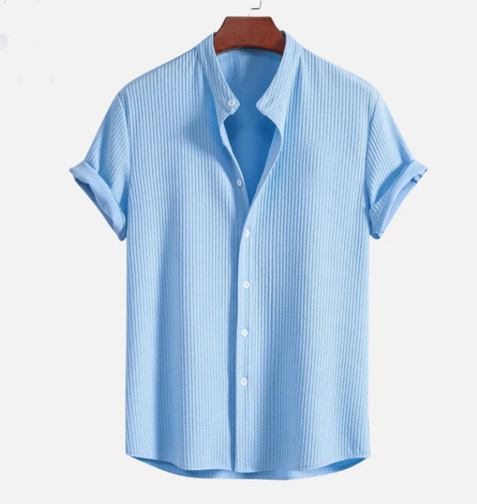 Short Sleeve Loose Shirt Light Blue
