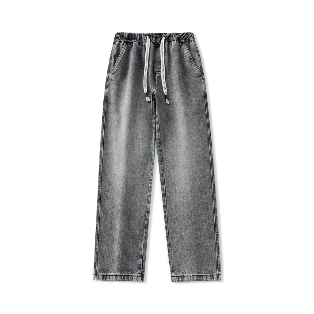 American High Street Retro Loose Casual Straight-leg Pants For Men Black And Gray