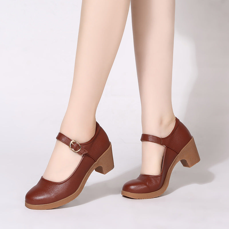 Buckle Shoes With Thermoplastic Rubber Brown