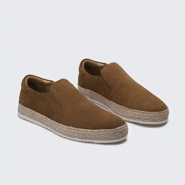 Round Toe Pumps Straw Shoes Yellow Brown