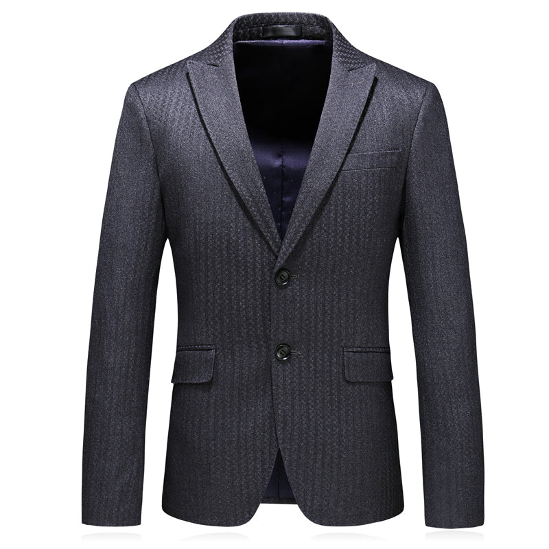 Autumn Men's Business Casual Striped Flower Suit Jacket Slim Big Size Banquet Dress Suit Gown Jacket Men Grey