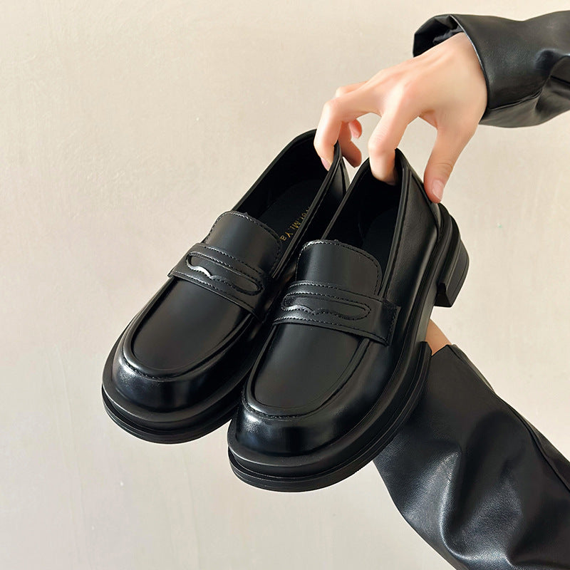 Metal Buckle All-match Soft Thin Loafer