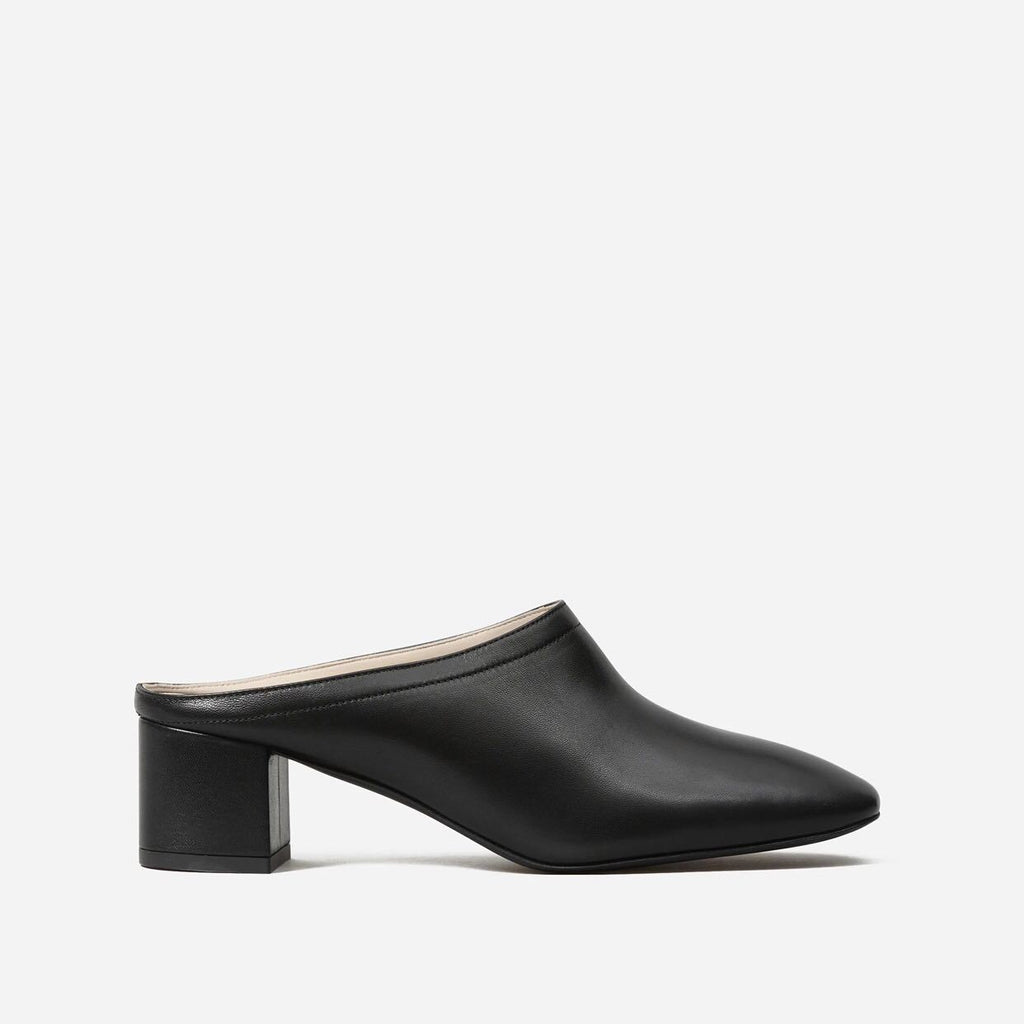 Thick Heel Mid-heel Shoes Slippers BlackA