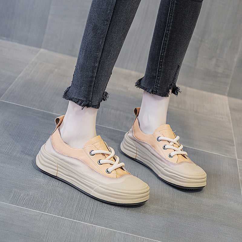 Leather Casual Platform Sneakers