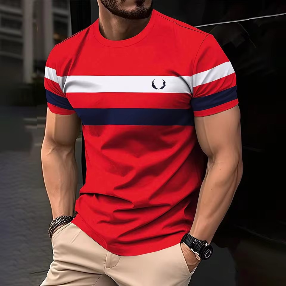Geometric Contrasting Breathable Shirt MDX ZQ 2230