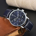 Mens Multifunctional Stylish Business-Ready Waterproof Calendar Watch Blue