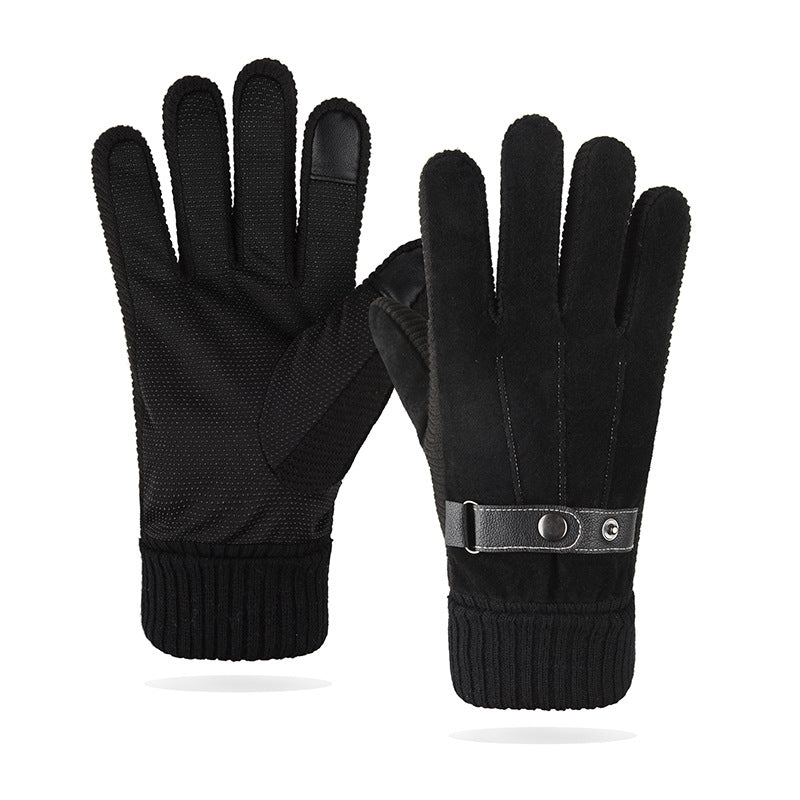 Thermal, Touchscreen-Enabled Windproof Gloves For Outdoor Cycling In Fall And Winter Black Free Size