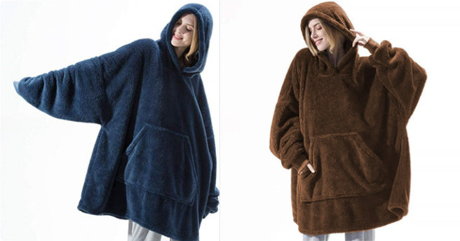 Hoodie Sweatshirt With Big Pocket Wearable Blanket