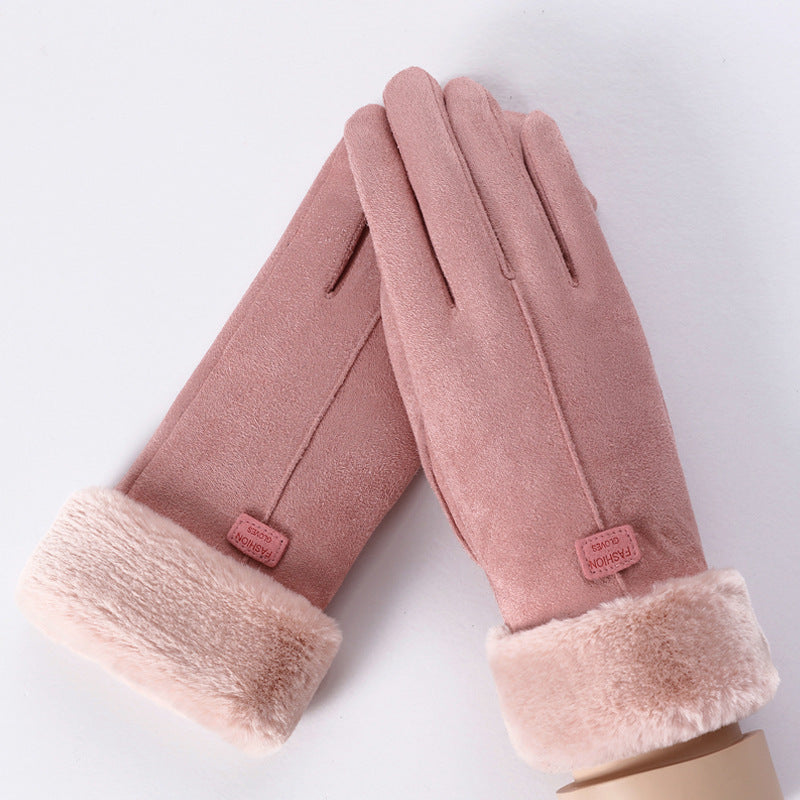 Touchscreen Compatible Thermal Gloves For Women Cyclists Pink Free Size