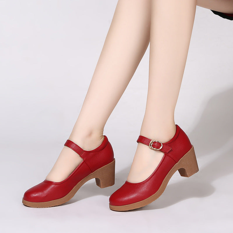Buckle Shoes With Thermoplastic Rubber Red