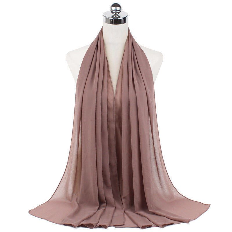 Monochrome Pearl Chiffon Hijab Scarf Bubble E 70X180cm