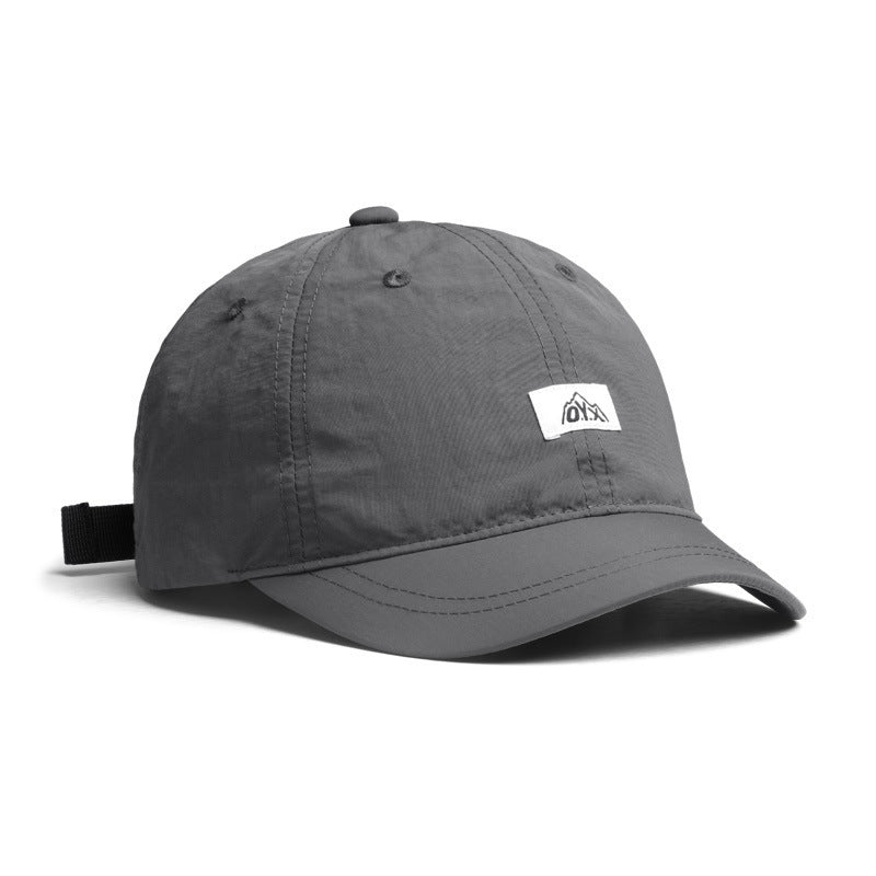 Simple Versatile American Retro Short-brim Cap Gray Adjustable
