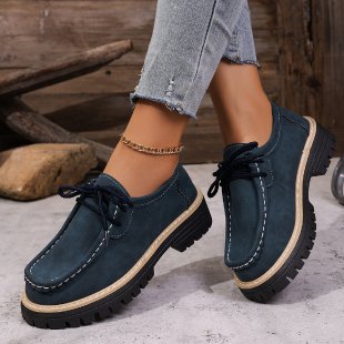 Lace-up British-style Loafers Blue
