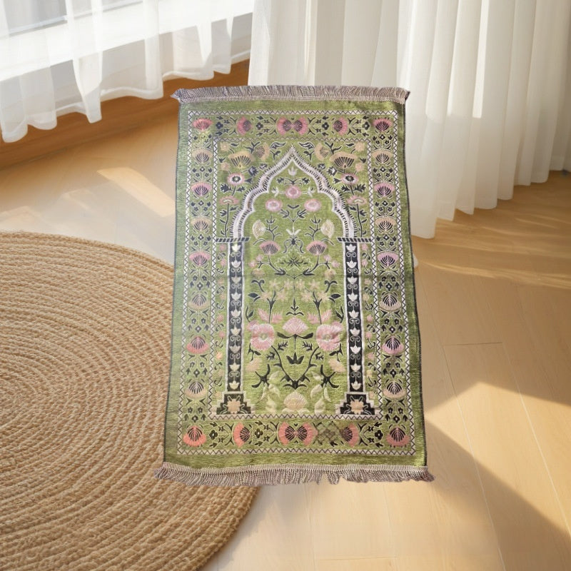 Portable Thin Middle East Worship Carpet Grass Green 70x110CM