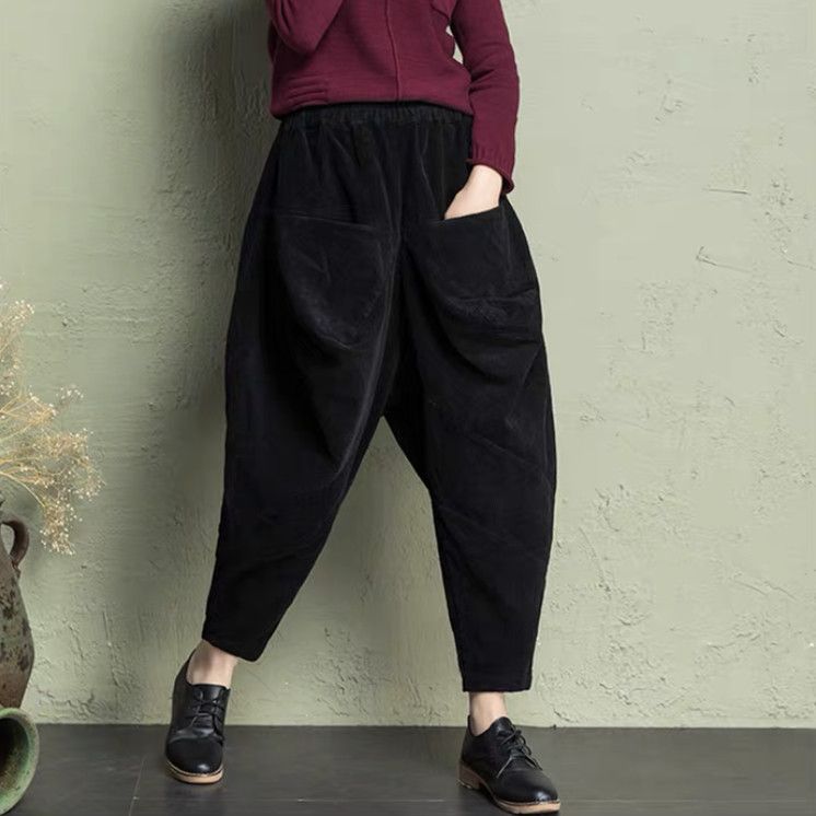 Loose And Slimming Casual Pants Black