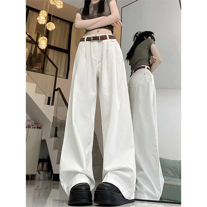Figure-flattering Drapey Casual Pants White