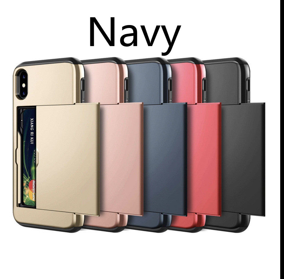 Card Shockproof Hybrid Wallet Navy Blue